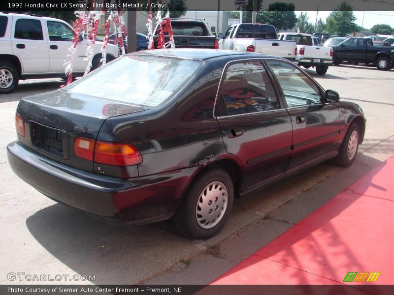 Flint Black Metallic / Gray 1992 Honda Civic LX Sedan