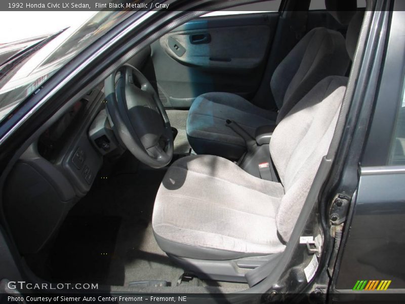 Flint Black Metallic / Gray 1992 Honda Civic LX Sedan