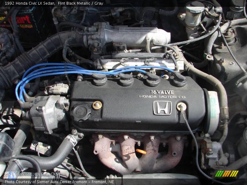 Flint Black Metallic / Gray 1992 Honda Civic LX Sedan