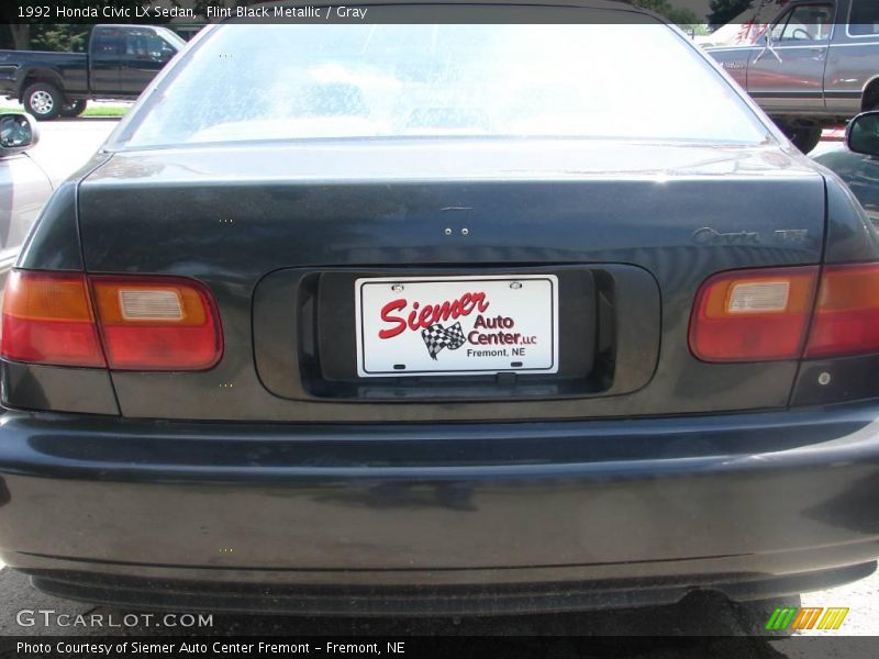 Flint Black Metallic / Gray 1992 Honda Civic LX Sedan