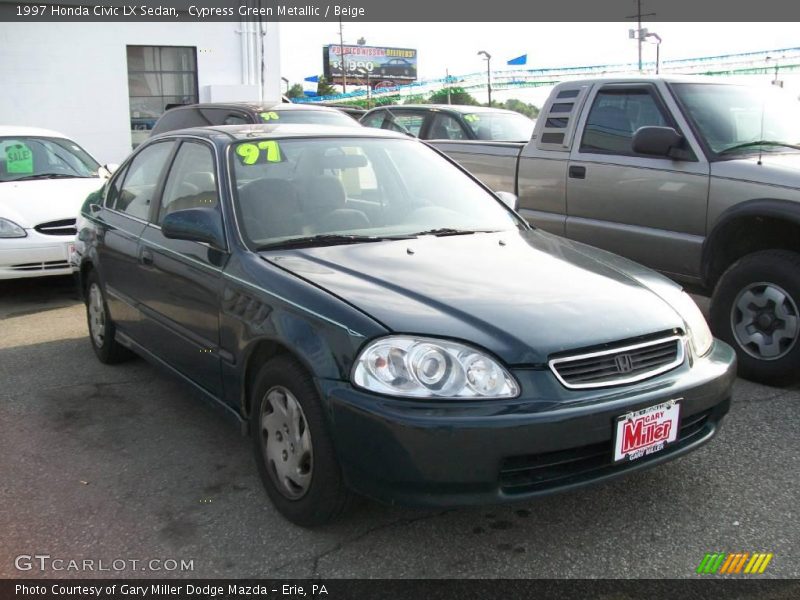 Cypress Green Metallic / Beige 1997 Honda Civic LX Sedan