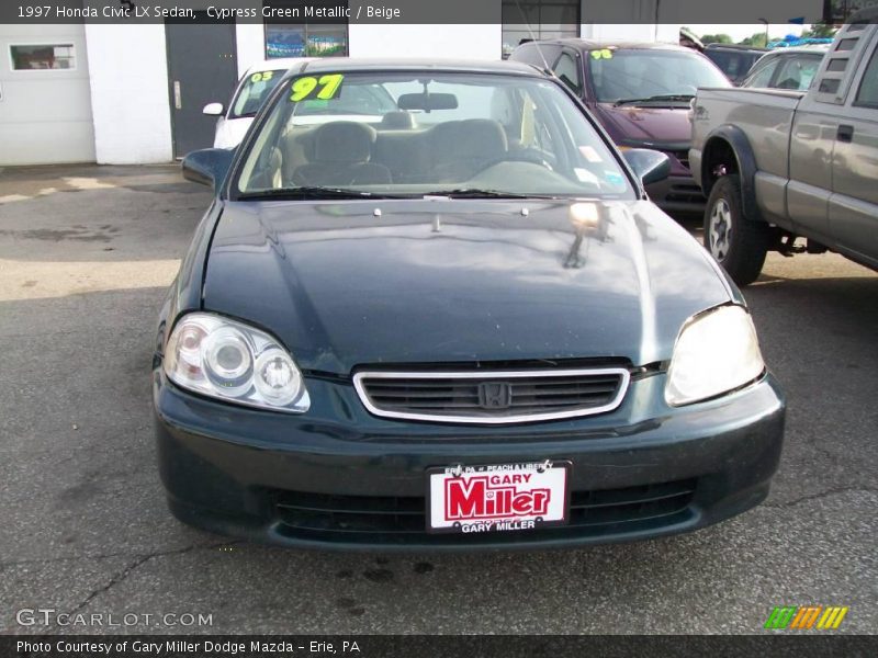 Cypress Green Metallic / Beige 1997 Honda Civic LX Sedan
