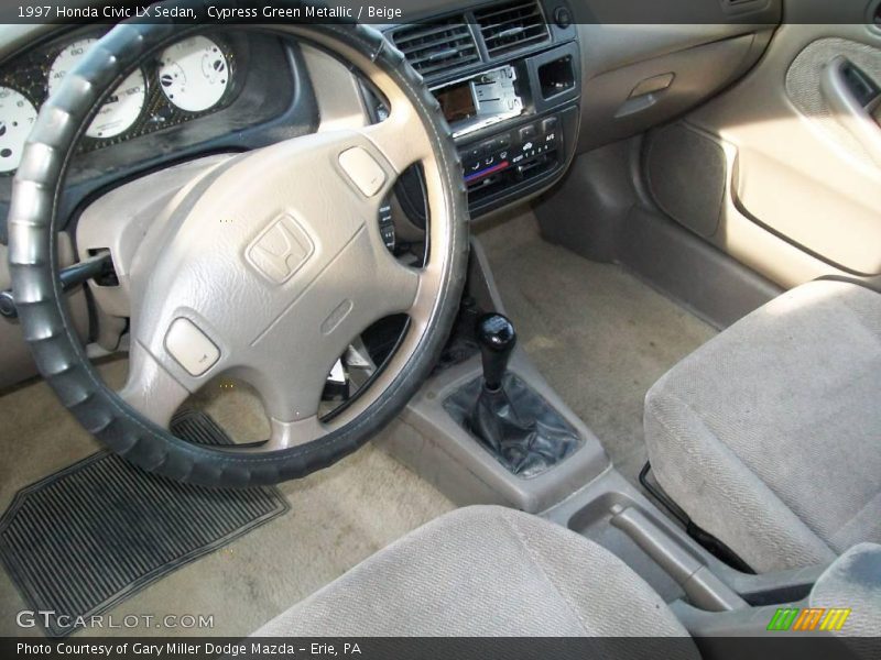 Cypress Green Metallic / Beige 1997 Honda Civic LX Sedan