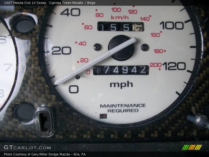 Cypress Green Metallic / Beige 1997 Honda Civic LX Sedan