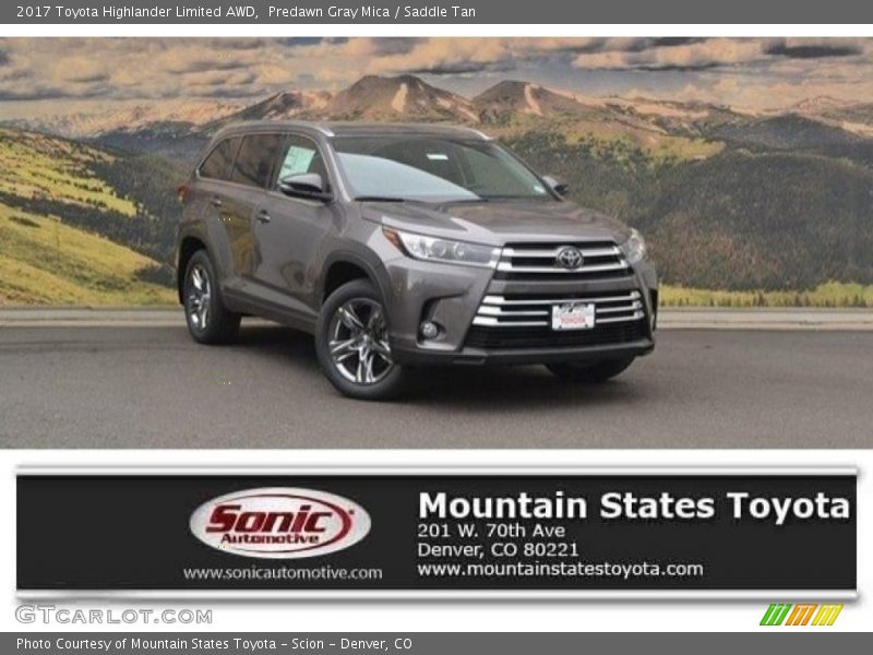 Predawn Gray Mica / Saddle Tan 2017 Toyota Highlander Limited AWD