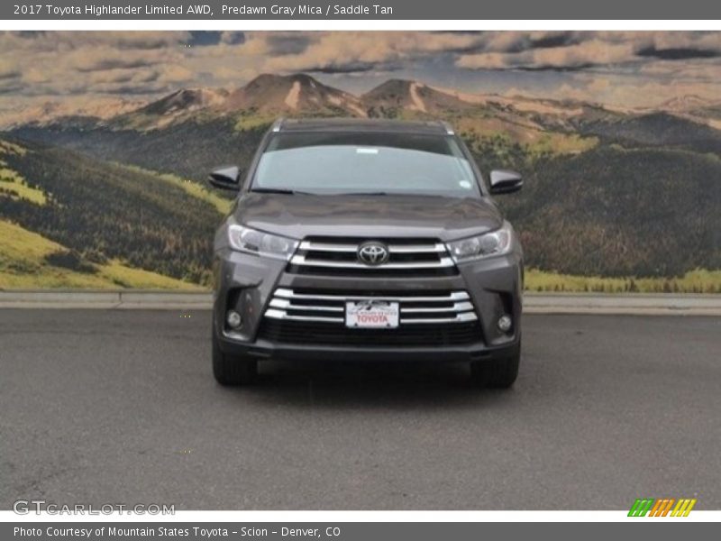 Predawn Gray Mica / Saddle Tan 2017 Toyota Highlander Limited AWD