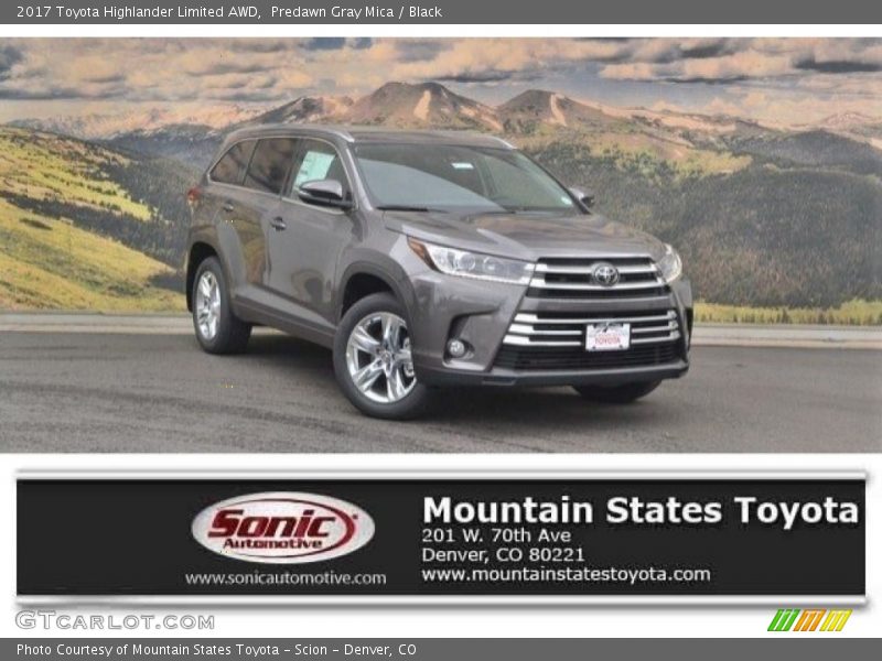 Predawn Gray Mica / Black 2017 Toyota Highlander Limited AWD