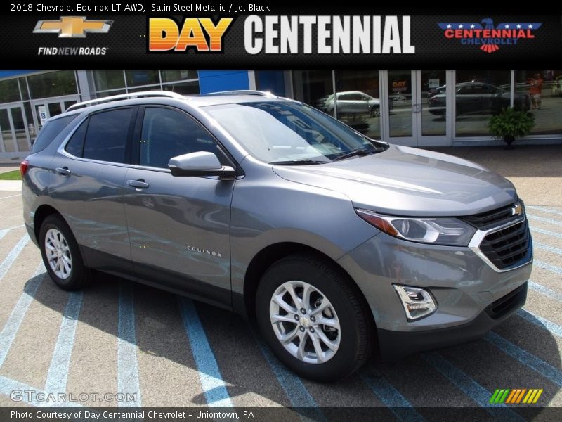 Satin Steel Metallic / Jet Black 2018 Chevrolet Equinox LT AWD