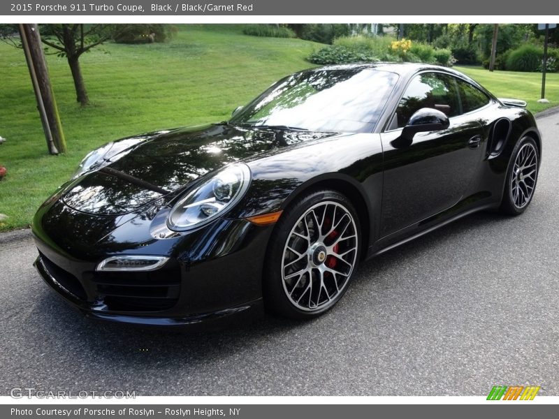 Black / Black/Garnet Red 2015 Porsche 911 Turbo Coupe