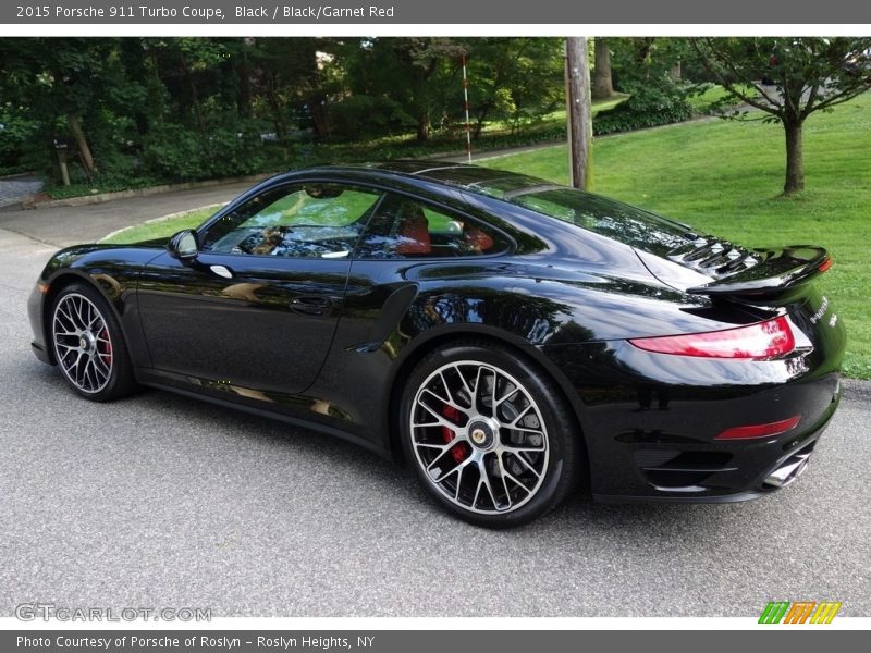 Black / Black/Garnet Red 2015 Porsche 911 Turbo Coupe
