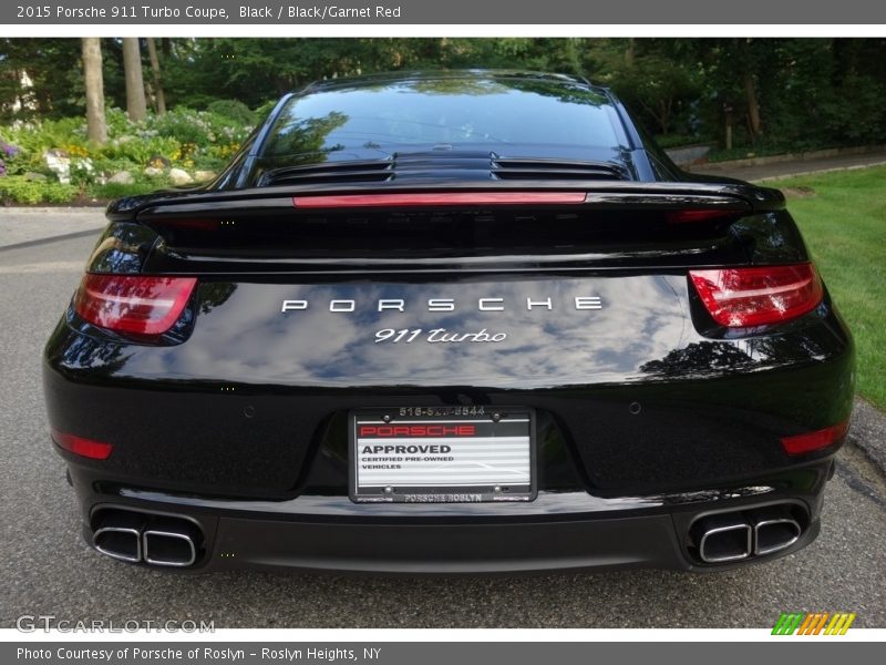 Black / Black/Garnet Red 2015 Porsche 911 Turbo Coupe