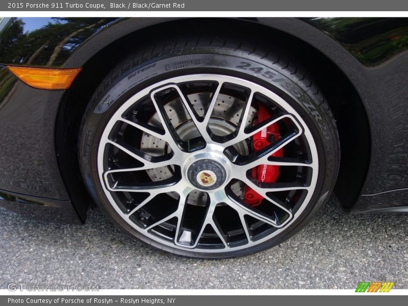 Black / Black/Garnet Red 2015 Porsche 911 Turbo Coupe