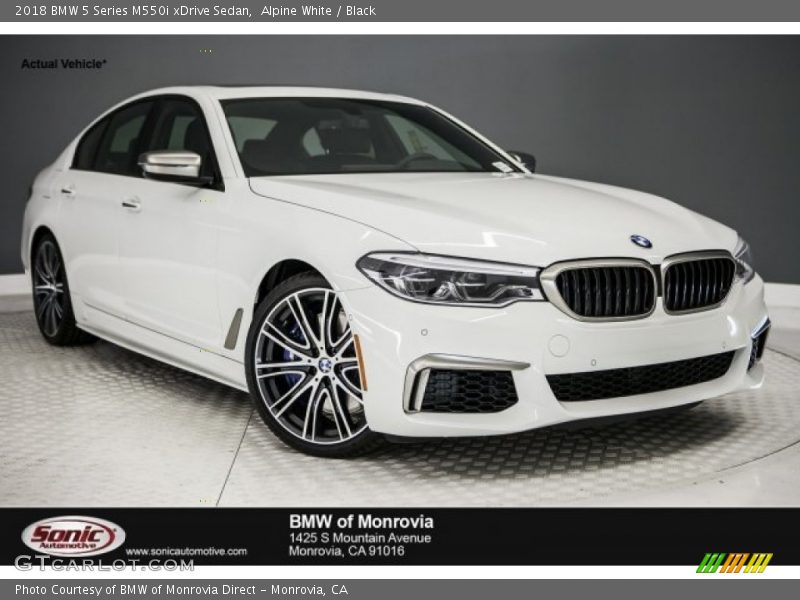 Alpine White / Black 2018 BMW 5 Series M550i xDrive Sedan
