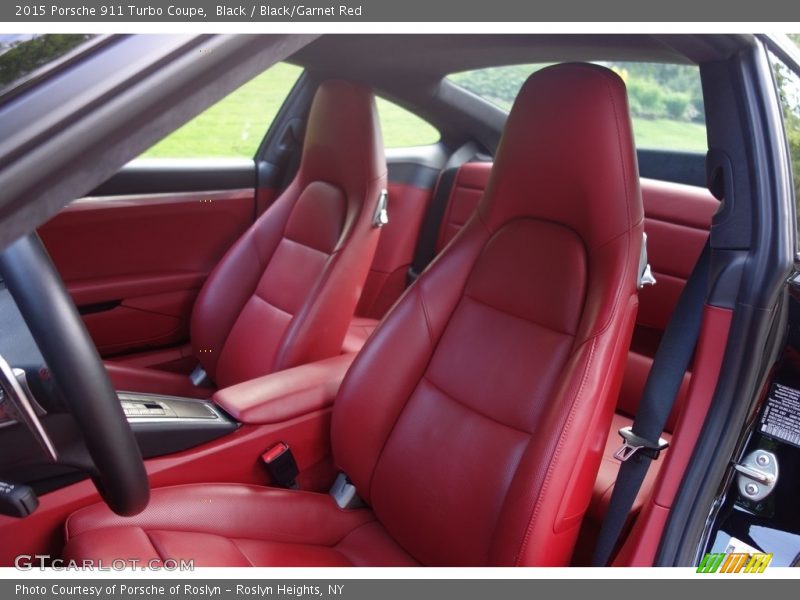 Black / Black/Garnet Red 2015 Porsche 911 Turbo Coupe