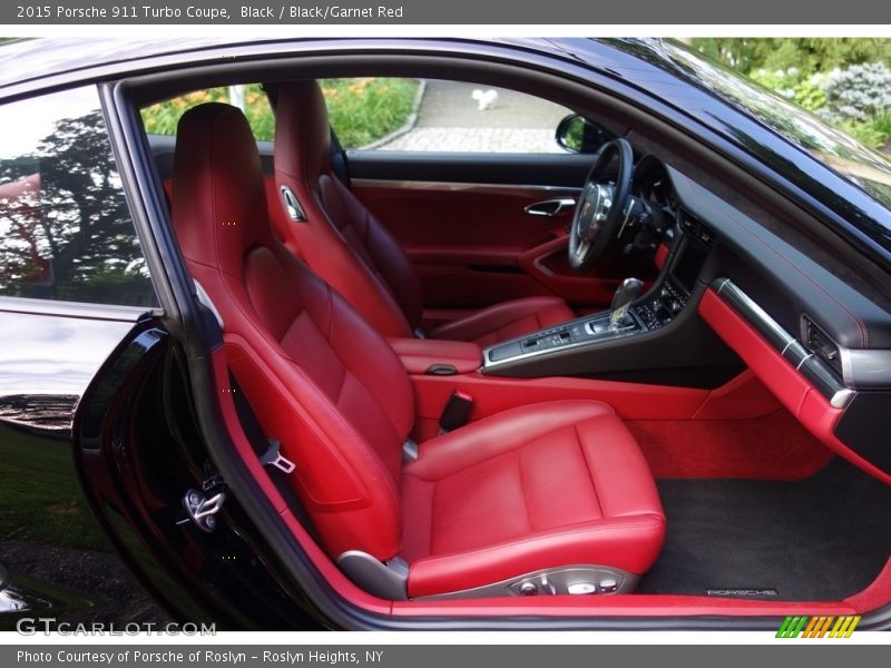 Black / Black/Garnet Red 2015 Porsche 911 Turbo Coupe