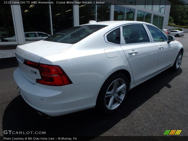 Crystal White Pearl Metallic / Amber 2018 Volvo S90 T5 AWD Momentum
