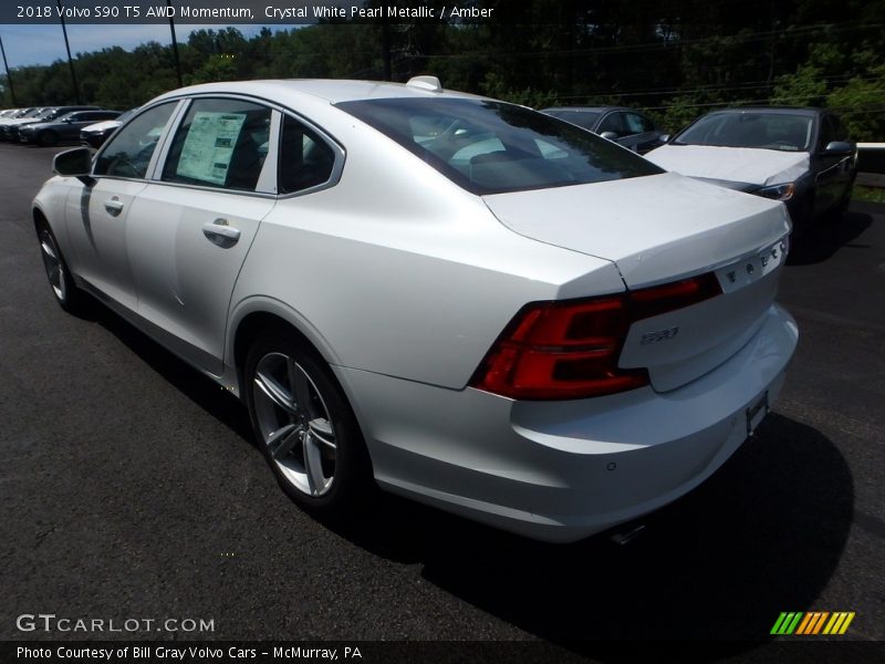 Crystal White Pearl Metallic / Amber 2018 Volvo S90 T5 AWD Momentum