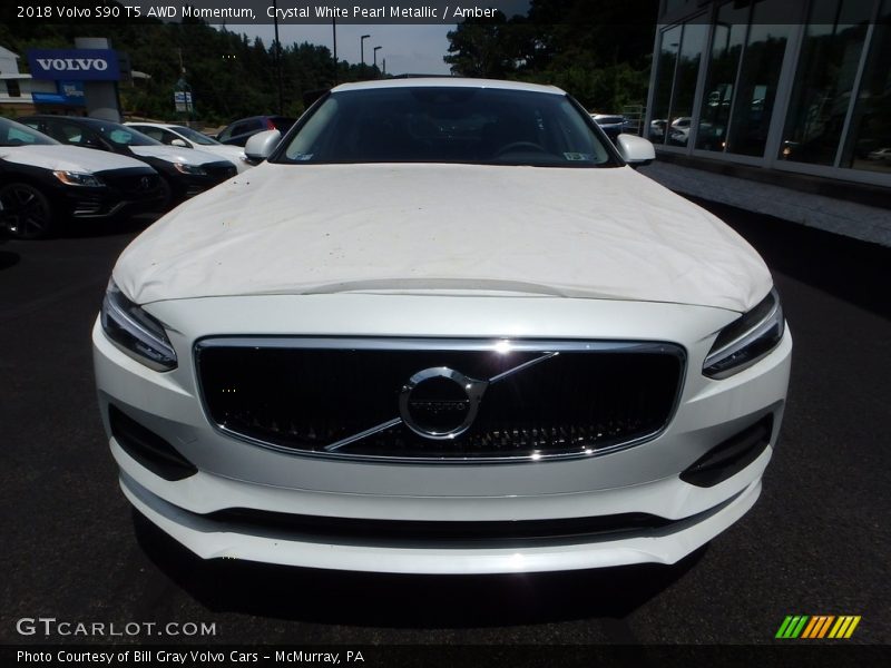 Crystal White Pearl Metallic / Amber 2018 Volvo S90 T5 AWD Momentum