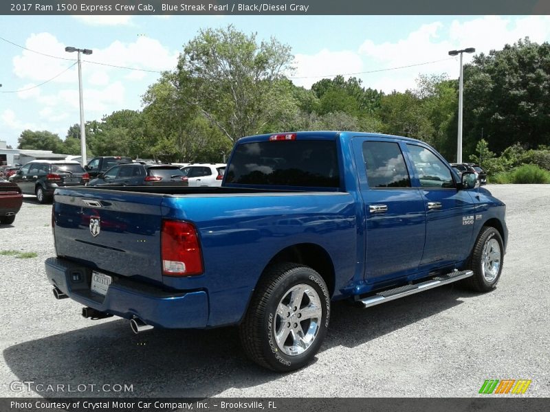 Blue Streak Pearl / Black/Diesel Gray 2017 Ram 1500 Express Crew Cab