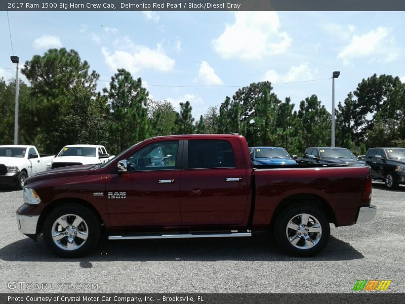 Delmonico Red Pearl / Black/Diesel Gray 2017 Ram 1500 Big Horn Crew Cab