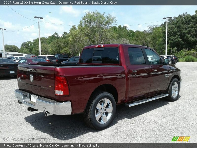 Delmonico Red Pearl / Black/Diesel Gray 2017 Ram 1500 Big Horn Crew Cab