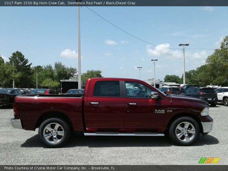 Delmonico Red Pearl / Black/Diesel Gray 2017 Ram 1500 Big Horn Crew Cab