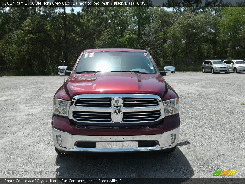 Delmonico Red Pearl / Black/Diesel Gray 2017 Ram 1500 Big Horn Crew Cab