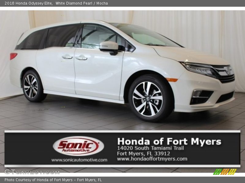 White Diamond Pearl / Mocha 2018 Honda Odyssey Elite