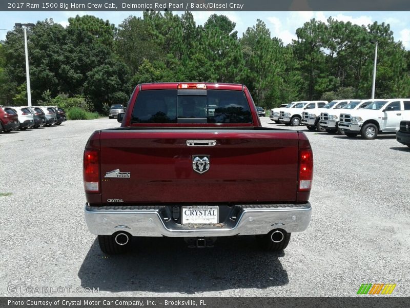 Delmonico Red Pearl / Black/Diesel Gray 2017 Ram 1500 Big Horn Crew Cab