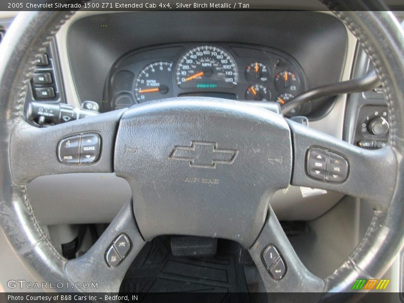 Silver Birch Metallic / Tan 2005 Chevrolet Silverado 1500 Z71 Extended Cab 4x4