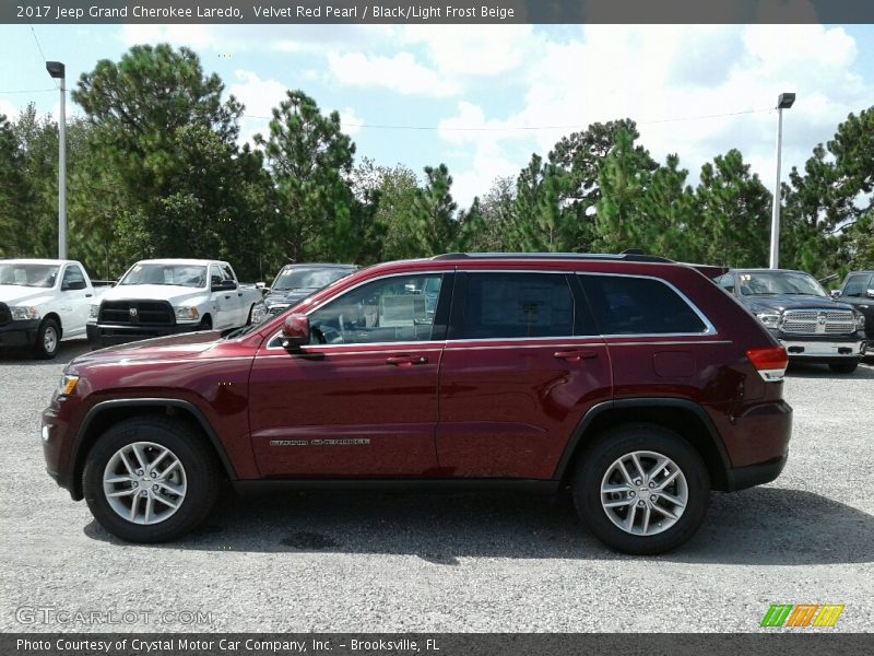 Velvet Red Pearl / Black/Light Frost Beige 2017 Jeep Grand Cherokee Laredo