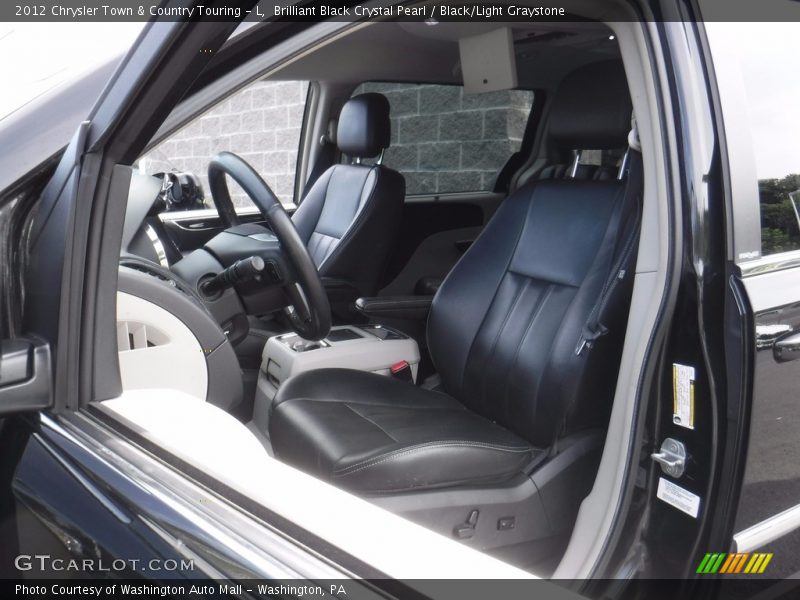 Brilliant Black Crystal Pearl / Black/Light Graystone 2012 Chrysler Town & Country Touring - L