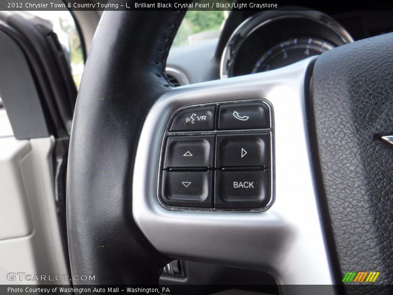 Brilliant Black Crystal Pearl / Black/Light Graystone 2012 Chrysler Town & Country Touring - L