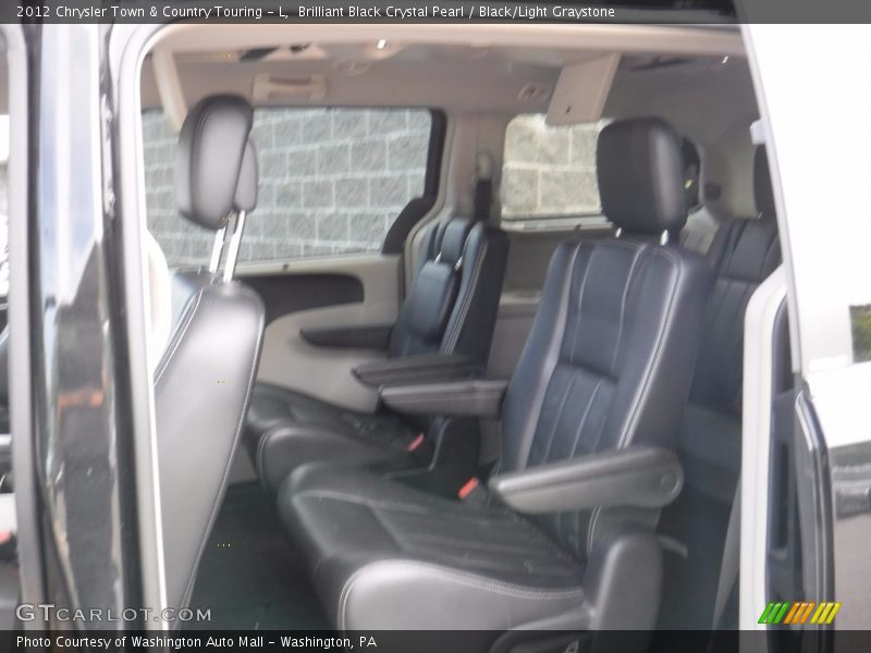Brilliant Black Crystal Pearl / Black/Light Graystone 2012 Chrysler Town & Country Touring - L