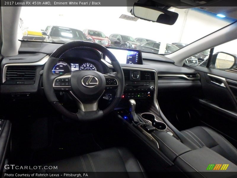 Eminent White Pearl / Black 2017 Lexus RX 450h AWD