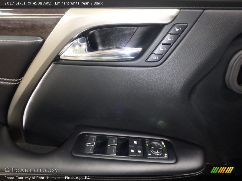 Eminent White Pearl / Black 2017 Lexus RX 450h AWD