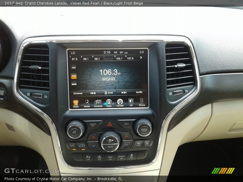 Velvet Red Pearl / Black/Light Frost Beige 2017 Jeep Grand Cherokee Laredo