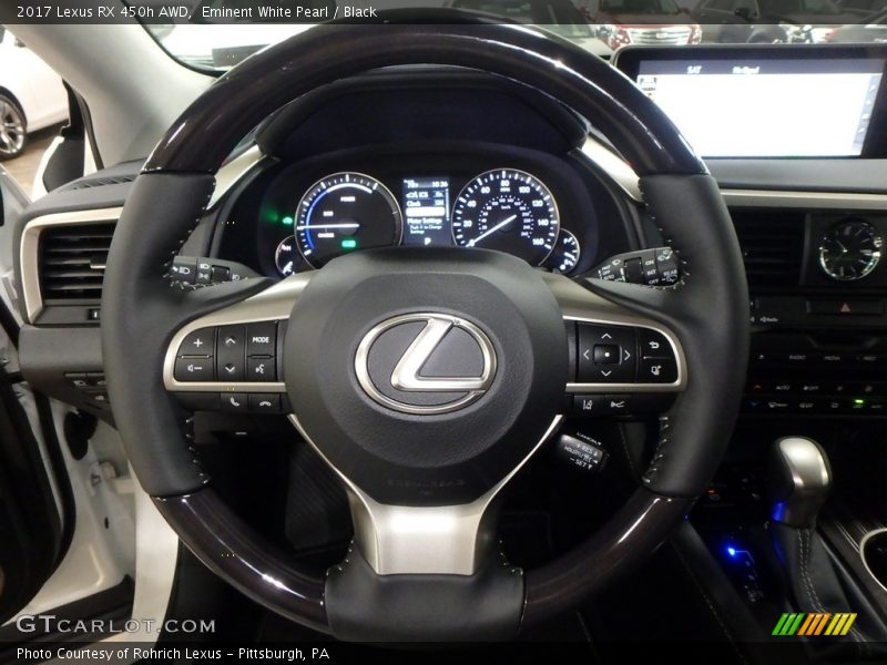 Eminent White Pearl / Black 2017 Lexus RX 450h AWD