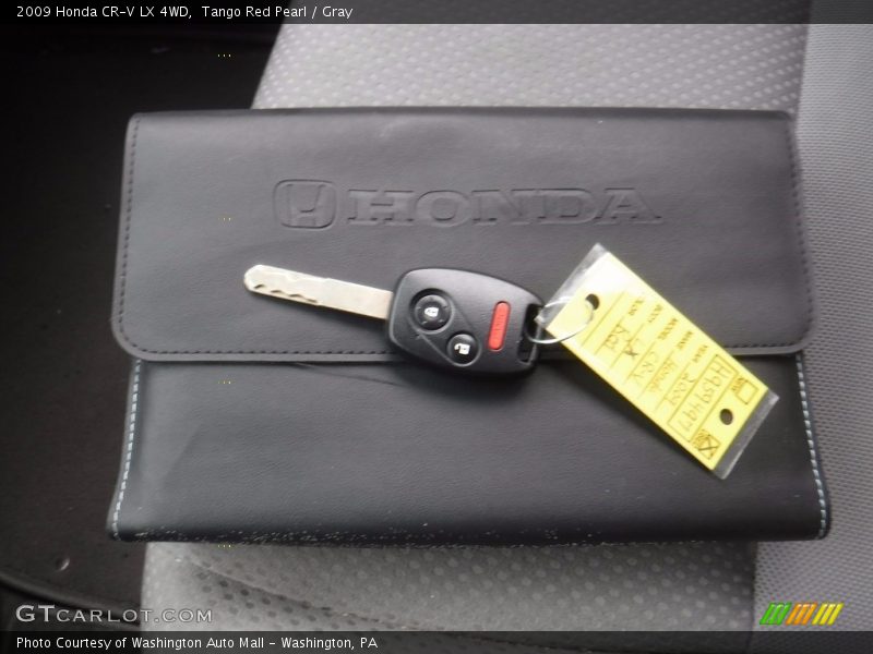 Tango Red Pearl / Gray 2009 Honda CR-V LX 4WD
