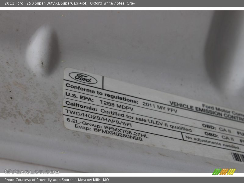 Oxford White / Steel Gray 2011 Ford F250 Super Duty XL SuperCab 4x4