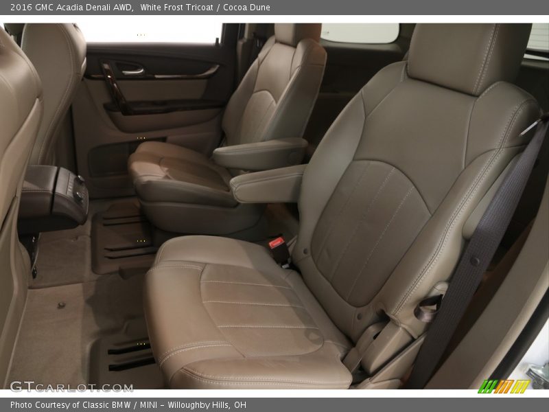 White Frost Tricoat / Cocoa Dune 2016 GMC Acadia Denali AWD