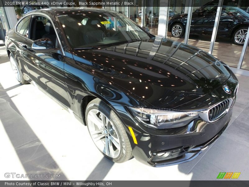 Black Sapphire Metallic / Black 2018 BMW 4 Series 440i xDrive Coupe