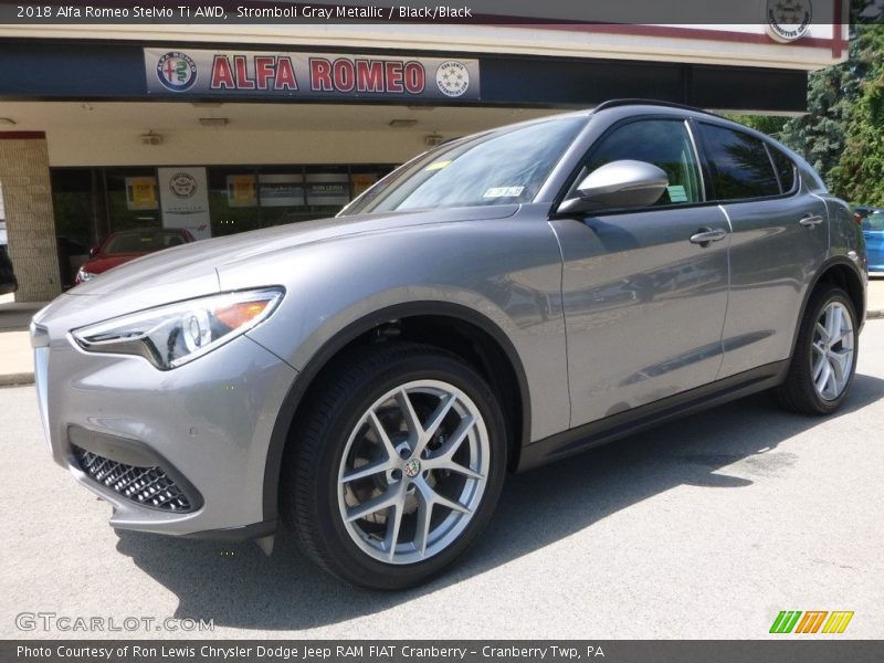 Stromboli Gray Metallic / Black/Black 2018 Alfa Romeo Stelvio Ti AWD