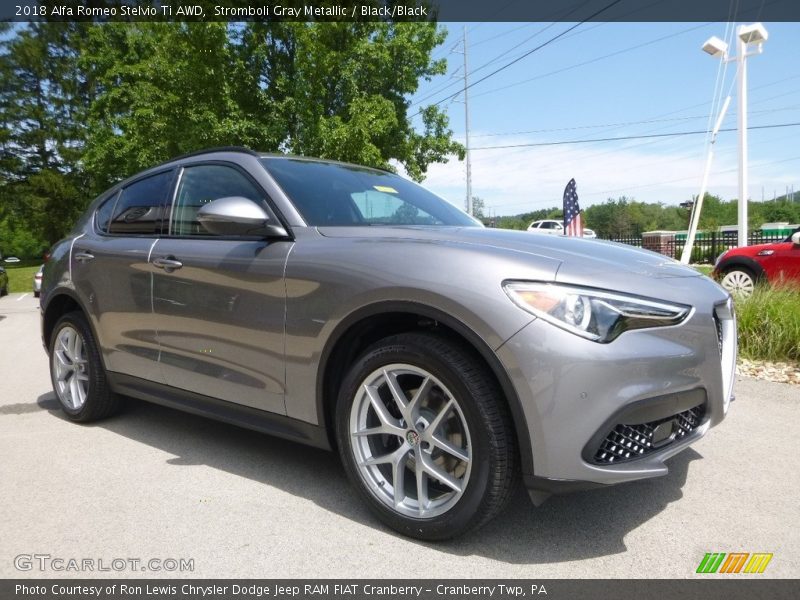 Stromboli Gray Metallic / Black/Black 2018 Alfa Romeo Stelvio Ti AWD