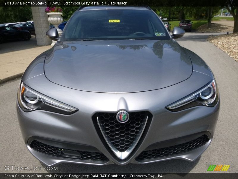 Stromboli Gray Metallic / Black/Black 2018 Alfa Romeo Stelvio Ti AWD