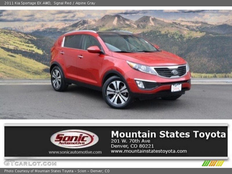 Signal Red / Alpine Gray 2011 Kia Sportage EX AWD