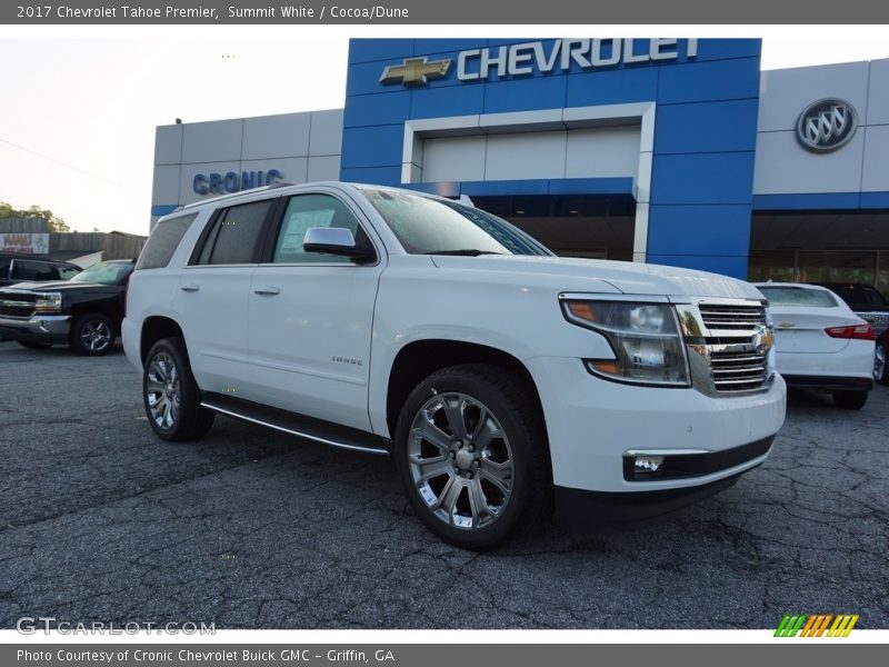 Summit White / Cocoa/Dune 2017 Chevrolet Tahoe Premier