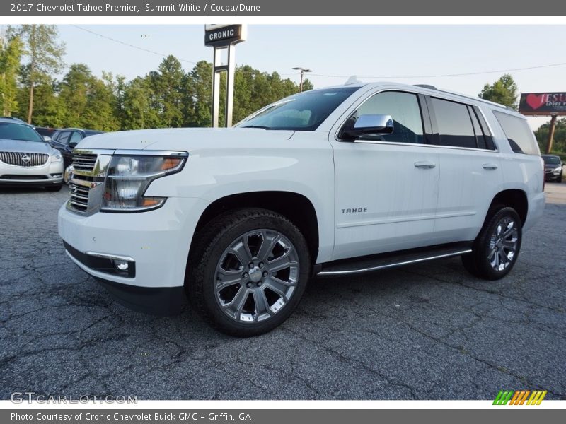 Summit White / Cocoa/Dune 2017 Chevrolet Tahoe Premier