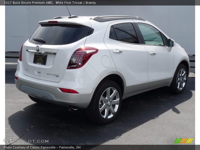 White Frost Tricoat / Brandy 2017 Buick Encore Premium AWD