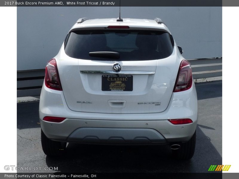 White Frost Tricoat / Brandy 2017 Buick Encore Premium AWD